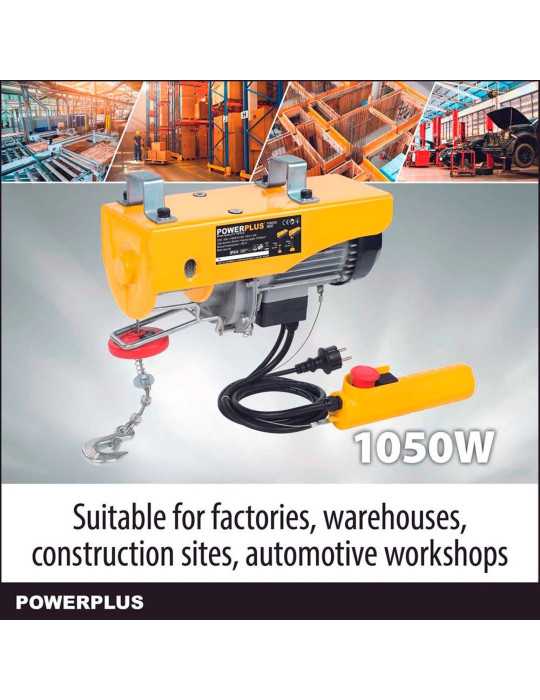 Polipasto Eléctrico 1050 W 300/600 kg POWERPLUS