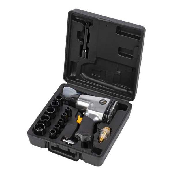 Llave de Impacto Neumática ½ pulg 114 l/min 310 Nm + Vasos POWERPLUS