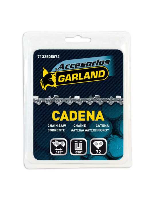 Cadena de Motosierra para Espada de 18 pulg / 45 cm, 72 Eslabones, 325 pulg, Espesor 0,058 pulg GARLAND