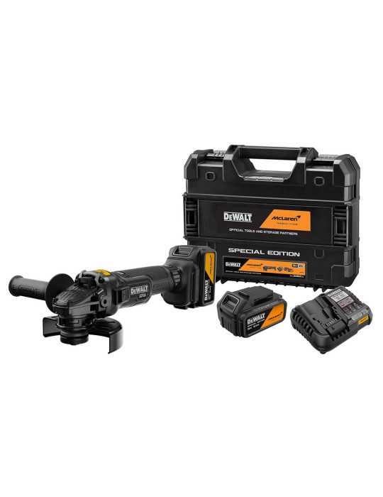 Mini Amolardora sin Escobillas Mclaren Xr 18 V Ø125 mm con 2 Baterías 5 Ah y Cargador DEWALT