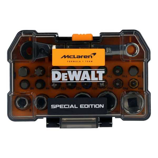 Juego Carraca, Puntas y Vasos Edición Mclaren, 24 Piezas DEWALT