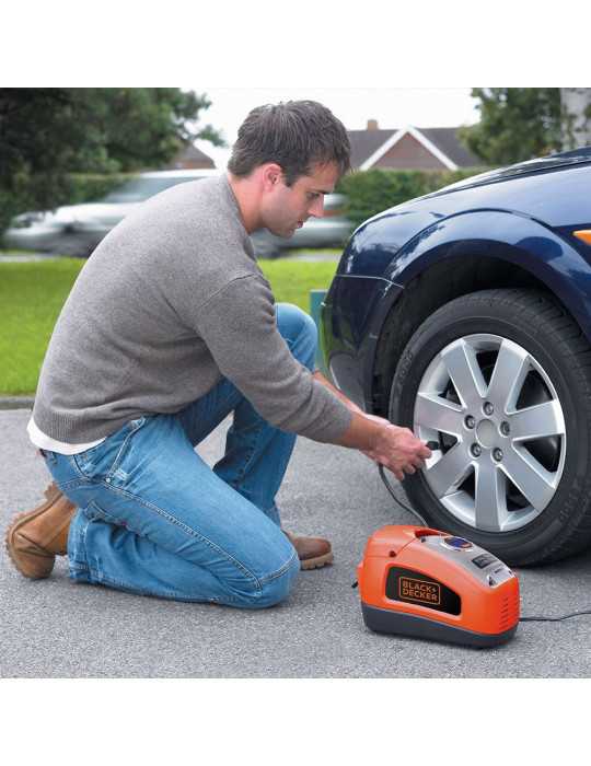Inflador de Aire 230 V Ca y 12 V Cc con Accesorios, 11,03 bar BLACK+DECKER
