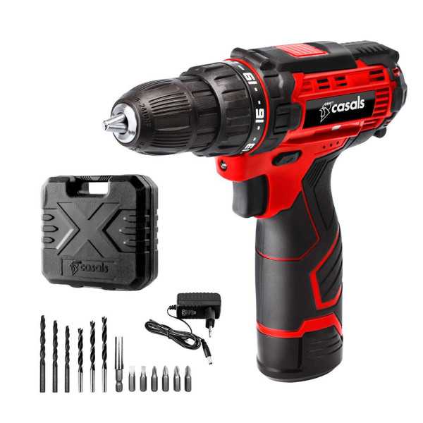 Kit Taladro Atornillador 12 V CSC1205BC con Maletin y Accesorios CASALS