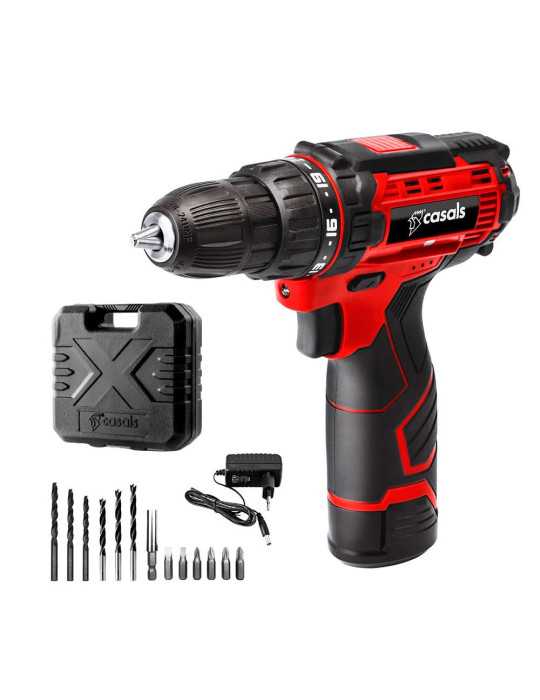 Kit Taladro Atornillador 12 V CSC1205BC con Maletin y Accesorios CASALS