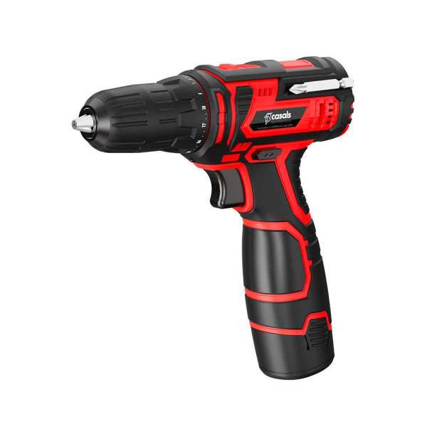 Kit Taladro Atornillador 12 V con 2 Baterías 1500 mAh Litio y Cargador CASALS