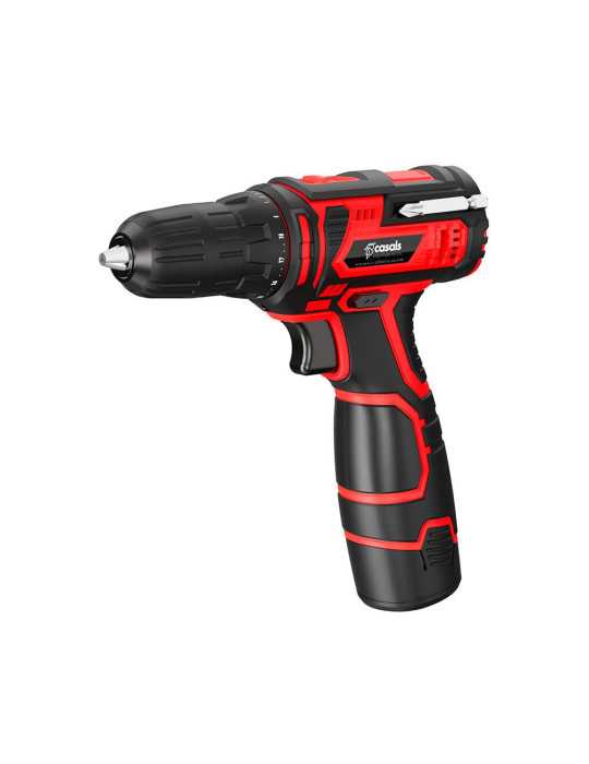 Kit Taladro Atornillador 12 V con 2 Baterías 1500 mAh Litio y Cargador CASALS