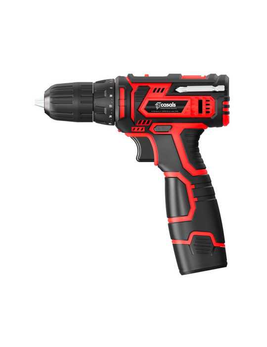Kit Taladro Atornillador 12 V con 2 Baterías 1500 mAh Litio y Cargador CASALS