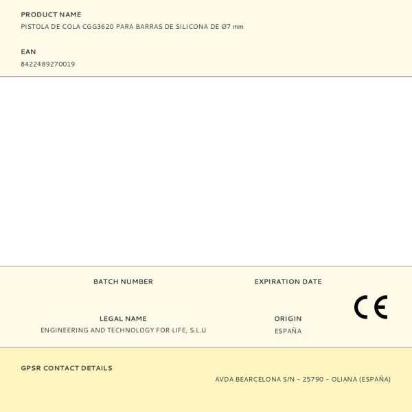 Pistola de Cola CGG3620 para Barras de Silicona de Ø7 mm CASALS