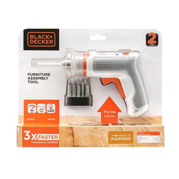 Kit Atornillador Recargable 3,6 V Monta-Muebles Hexdriver BLACK+DECKER