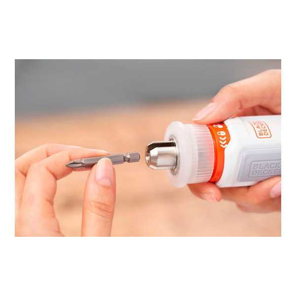 Kit Atornillador Recargable 3,6 V Monta-Muebles Hexdriver BLACK+DECKER