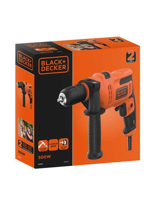 Taladro Percutor 500W con Cable de 2 m BLACK+DECKER