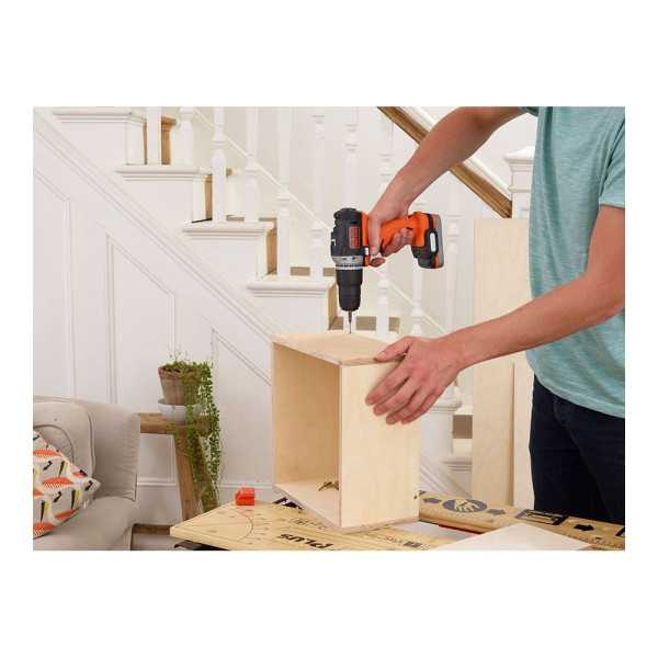 Kit Taladro Percutor 12 V con Batería de Lítio BLACK+DECKER