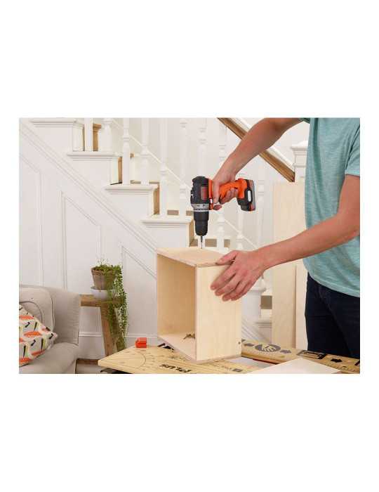 Kit Taladro Percutor 12 V con Batería de Lítio BLACK+DECKER