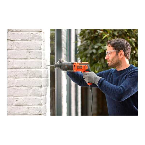 Martillo Percutor Sds-Plus 650 W con Cable de 2 m BLACK+DECKER