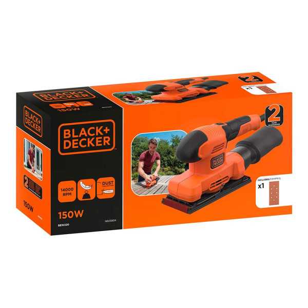Lijadora Orbital de 1/3 150 W con Cable 2 m BLACK+DECKER