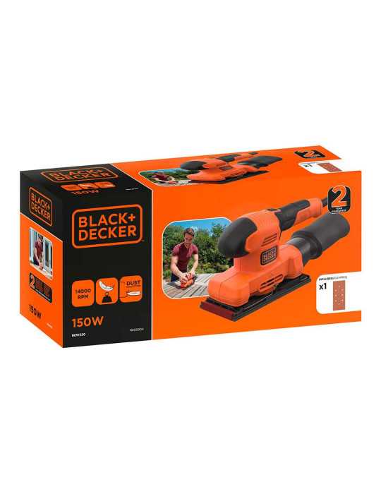 Lijadora Orbital de 1/3 150 W con Cable 2 m BLACK+DECKER