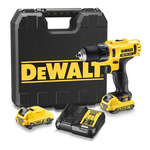 Kit Taladro Atornillador Xr 10,8V 10 mm con 2 Baterías 2,0Ah y Cargador DEWALT