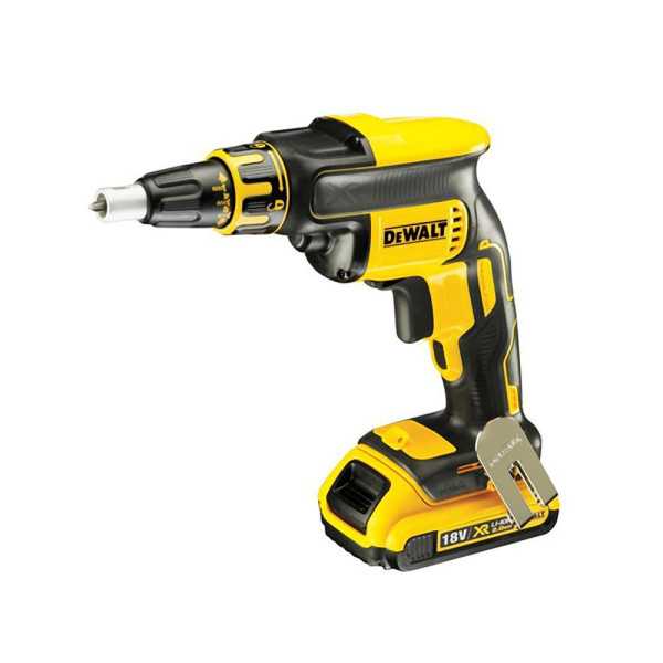Kit Atornillador Brushless para Panel de Yeso 18 V ¼ pulg con 2 Baterías 2,0Ah y Cargador DEWALT