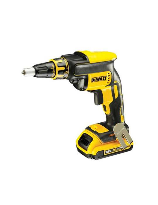 Kit Atornillador Brushless para Panel de Yeso 18 V ¼ pulg con 2 Baterías 2,0Ah y Cargador DEWALT