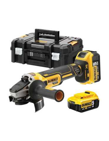 Amoladora Mini Brushless Xr 18V Ø125 mm con 2 Baterías Li-Ion 5AH, Cargador y Maletín Tstak Ii DEWALT