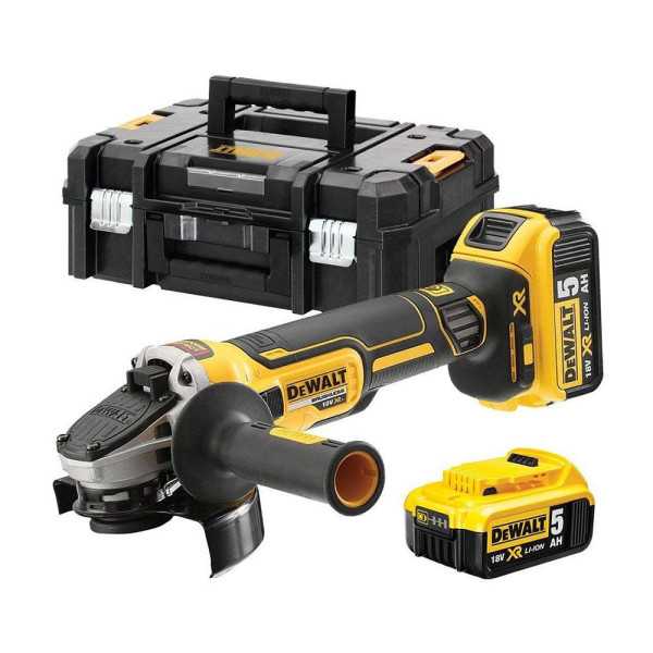 Amoladora Mini Brushless Xr 18V Ø125 mm con 2 Baterías Li-Ion 5AH, Cargador y Maletín Tstak Ii DEWALT