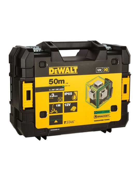Nivel Láser Autonivelante Verde de 3 Líneas 360° Xr 12V con Batería DEWALT