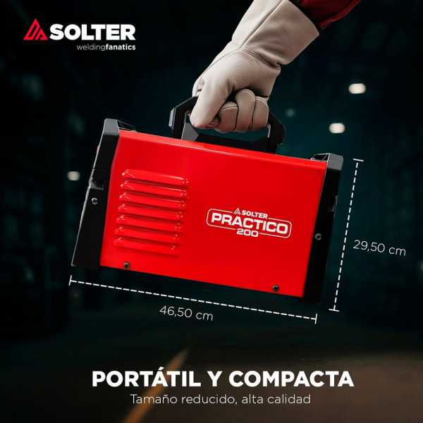 Equipo de Soldadura Inverter, Practico 200 Ld 32A, 33 x 13 x 20 cm SOLTER