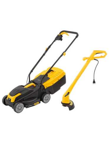 Cortacésped 1300 W 320 mm + Cortabordes 250 W con Cable POWERPLUS