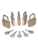 Pack 5 Candados de Latón Arco Normal 5 Llaves Iguales, 40 mm EDM
