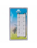 Bisagra de Doble Acción, Modelo BS10 Bl M57001, de Aluminio con Acabado Blanco, 133 x 180 mm, Blister MICEL