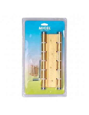 Bisagra de Doble Acción, Modelo BS10 Or M57003, de Aluminio con Acabado Oro, 133 x 180 mm, Blister MICEL
