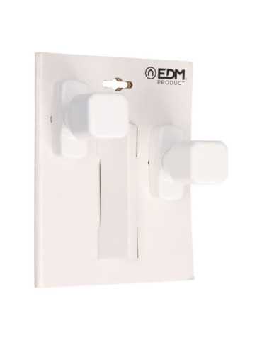 Juego de Pomo Recuperable, Modelo 6807, de Aluminio con Acabado Blanco, 37 x 83 x 69 mm, Blister EDM 2
