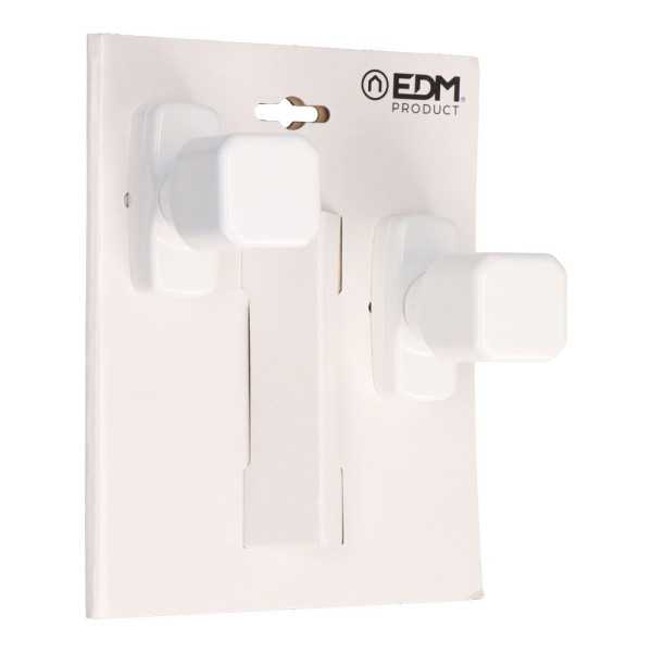 Juego de Pomo Recuperable, Modelo 6807, de Aluminio con Acabado Blanco, 37 x 83 x 69 mm, Blister EDM