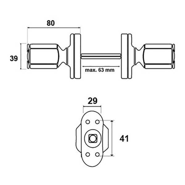 Juego de Pomo Recuperable, Modelo 6807, de Aluminio con Acabado Blanco, 37 x 83 x 69 mm, Blister EDM