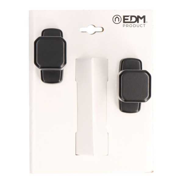 Juego de Pomo Recuperable, Modelo 6807, de Aluminio con Acabado Negro, 37 x 83 x 69 mm, Blister EDM