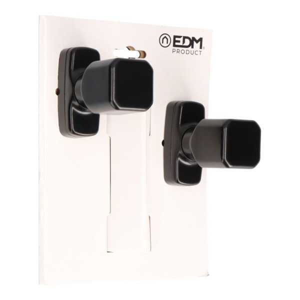 Juego de Pomo Recuperable, Modelo 6807, de Aluminio con Acabado Negro, 37 x 83 x 69 mm, Blister EDM
