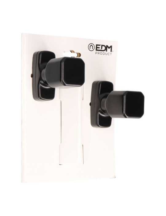 Juego de Pomo Recuperable, Modelo 6807, de Aluminio con Acabado Negro, 37 x 83 x 69 mm, Blister EDM