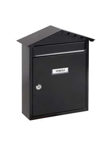 Buzón Individual Exterior, Mediano, Visit, Acero, Negro, 30 x 11 x 36 cm ARREGUI