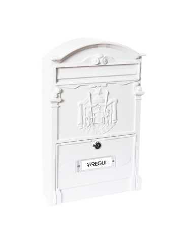 Buzón Individual Exterior Mediano, Residencia, Aluminio, Blanco, 26 x 9 x 42 cm ARREGUI