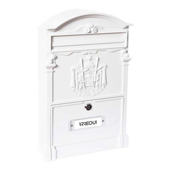 Buzón Individual Exterior Mediano, Residencia, Aluminio, Blanco, 26 x 9 x 42 cm ARREGUI