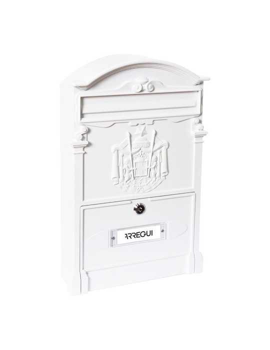Buzón Individual Exterior Mediano, Residencia, Aluminio, Blanco, 26 x 9 x 42 cm ARREGUI