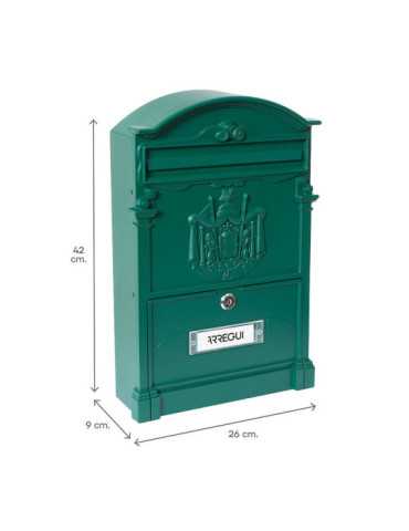 Buzón Individual Exterior Mediano, Residencia, Aluminio, Verde, 26 x 9 x 42 cm ARREGUI 2
