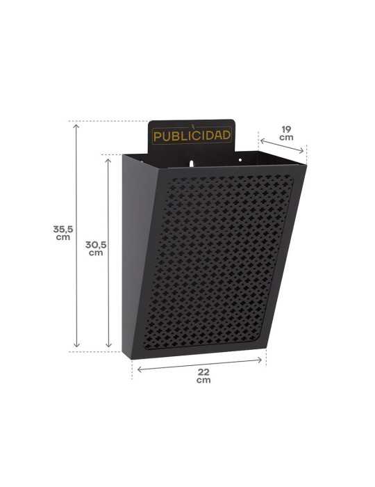 Cesta de Publicidad E2301, Acero, Negro, 22 x 19 x 35,5 cm ARREGUI