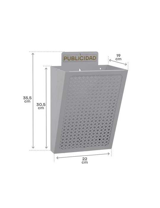 Cesta de Publicidad E2302, Acero, Plata, 22 x 19 x 35,5 cm ARREGUI