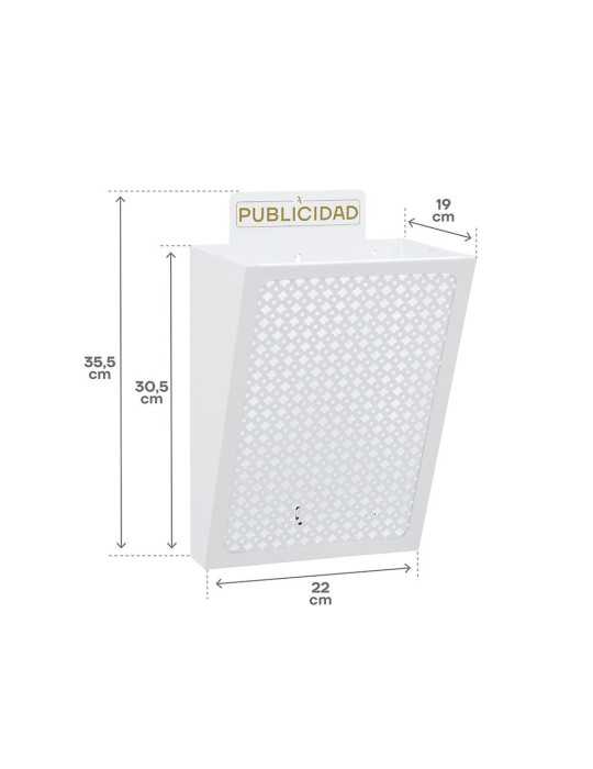 Cesta de Publicidad E2304, Acero, Blanco, 22 x 19 x 35,5 cm ARREGUI