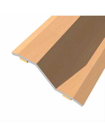 Lote de 3 Unidades Junta de Acero para Desnivel 8-14 mm, Adhesiva, Flooring, Haya Clara, 166 x 3,6 cm BAGLINOX
