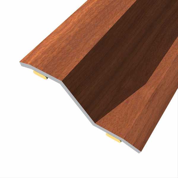 Lote de 3 Unidades Junta de Acero para Desnivel 8-14 mm, Adhesiva, Flooring, Sapeli, 166 x 3,6 cm BAGLINOX