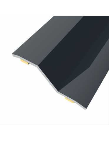 Lote de 3 Unidades Junta de Acero para Desnivel 8-14 mm, Adhesiva, Flooring, Negra, 166 x 3,6 cm BAGLINOX