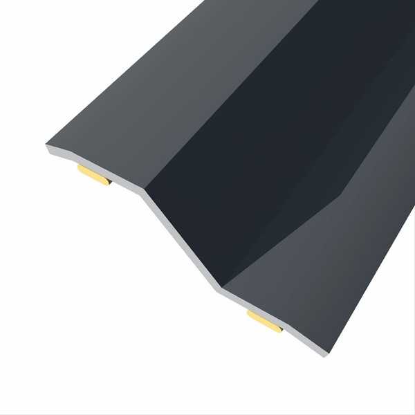 Lote de 3 Unidades Junta de Acero para Desnivel 8-14 mm, Adhesiva, Flooring, Negra, 166 x 3,6 cm BAGLINOX
