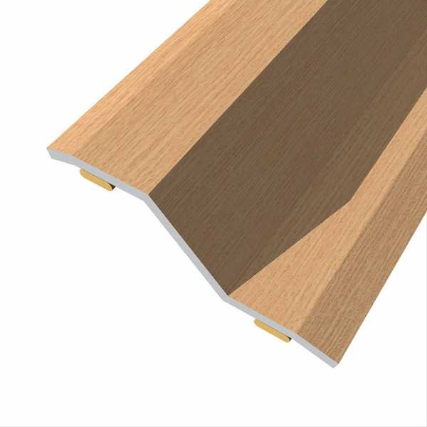 Lote de 3 Unidades Junta de Acero para Desnivel 8-14 mm, Adhesiva, Flooring, Roble Oscuro, 166 x 3,6 cm BAGLINOX